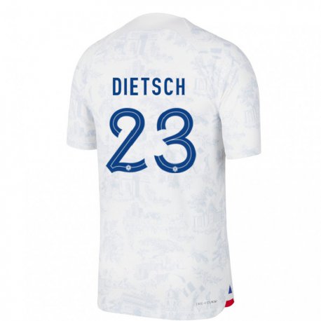 Kandiny Muži Francúzske Guillaume Dietsch #23 Biela Modrá Dresy Idegenbeli Csapatmez 22-24 Triĭká