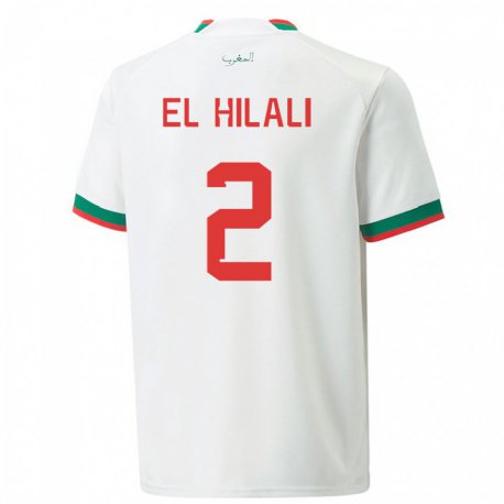Kandiny Muži Marocké Omar El Hilali #2 Biely Dresy Idegenbeli Csapatmez 22-24 Triĭká