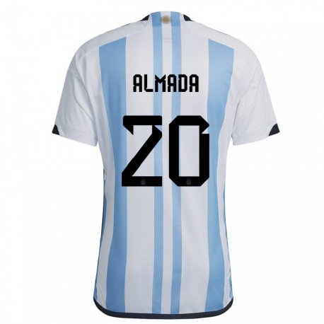 Kandiny Ženy Argentínske Thiago Almada #20 Biela Nebeská Modrá Dresy Hazai Csapatmez 22-24 Triĭká