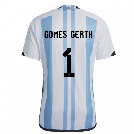 Kandiny Ženy Argentínske Federico Gomes Gerth #1 Biela Nebeská Modrá Dresy Hazai Csapatmez 22-24 Triĭká