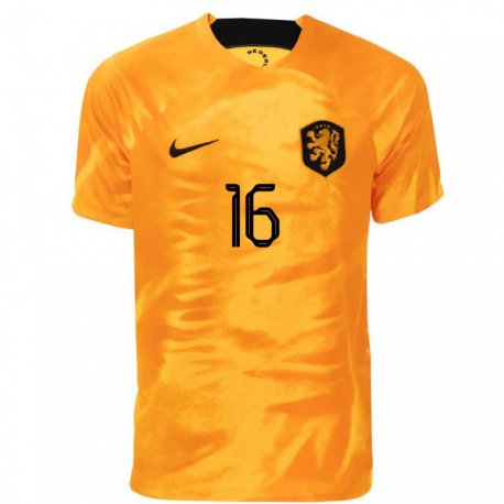 Kandiny Ženy Holandské Tom De Graaff #16 Oranžový Laser Dresy Hazai Csapatmez 22-24 Triĭká