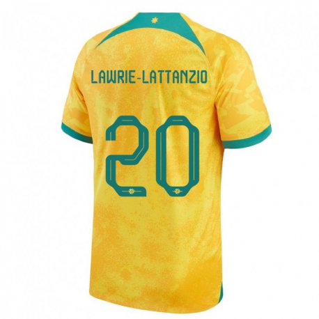 Kandiny Ženy Austrálske Luis Lawrie Lattanzio #20 Zlatý Dresy Hazai Csapatmez 22-24 Triĭká