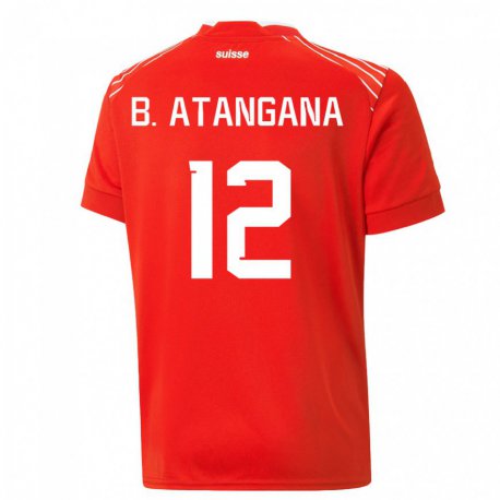 Kandiny Ženy Švajčiarske Brian Ernest Atangana #12 Červená Dresy Hazai Csapatmez 22-24 Triĭká