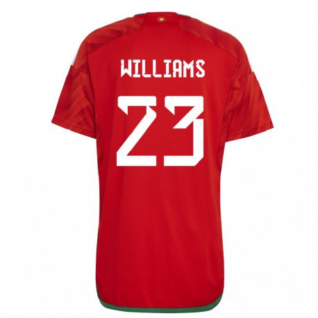 Kandiny Ženy Waleské Chloe Williams #23 Červená Dresy Hazai Csapatmez 22-24 Triĭká