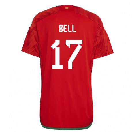 Kandiny Ženy Waleské Zac Bell #17 Červená Dresy Hazai Csapatmez 22-24 Triĭká