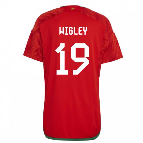 Kandiny Ženy Waleské Morgan Wigley #19 Červená Dresy Hazai Csapatmez 22-24 Triĭká
