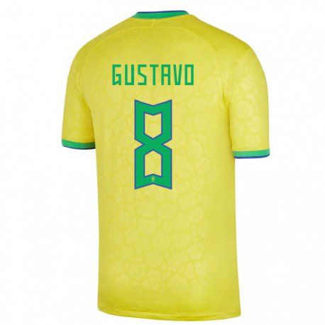 Kandiny Ženy Brazílske Luiz Gustavo #8 žltá Dresy Hazai Csapatmez 22-24 Triĭká