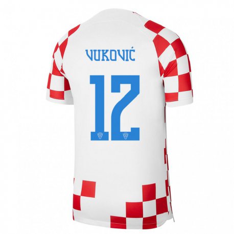Kandiny Ženy Chorvátske Ante Vukovic #12 Červená Biela Dresy Hazai Csapatmez 22-24 Triĭká
