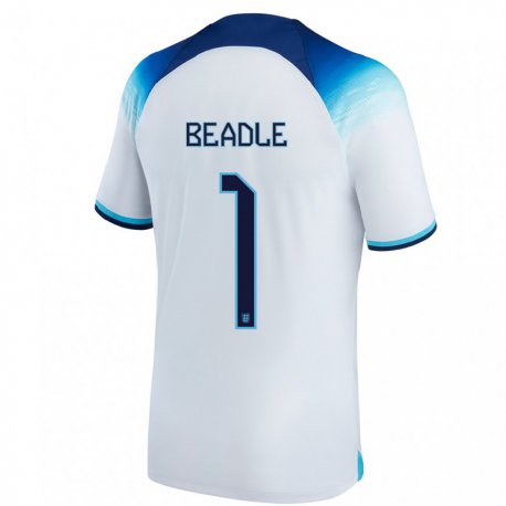 Kandiny Ženy Anglické James Beadle #1 Biela Modrá Dresy Hazai Csapatmez 22-24 Triĭká