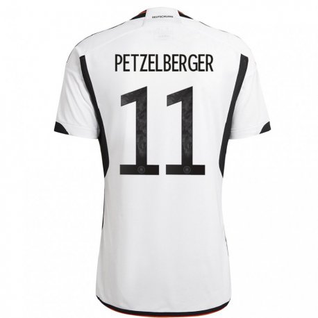 Kandiny Ženy Nemecké Ramona Petzelberger #11 Biely čierny Dresy Hazai Csapatmez 22-24 Triĭká