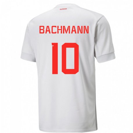 Kandiny Ženy Švajčiarske Ramona Bachmann #10 Biely Dresy Idegenbeli Csapatmez 22-24 Triĭká