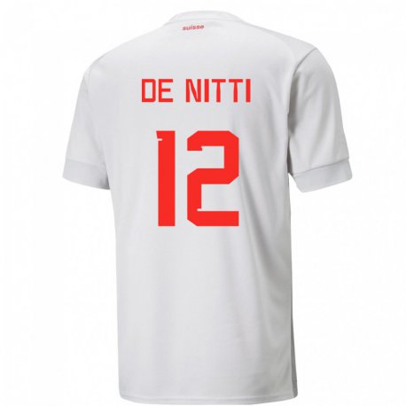 Kandiny Ženy Švajčiarske Gianni De Nitti #12 Biely Dresy Idegenbeli Csapatmez 22-24 Triĭká