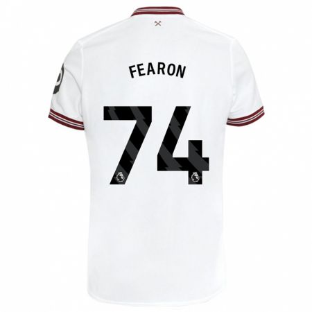 Kandiny Deti Preston Fearon #74 Biely Dresy Idegenbeli Csapatmez 2023/24 Triĭká