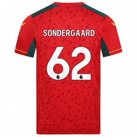 Kandiny Deti Andreas Sondergaard #62 Červená Dresy Idegenbeli Csapatmez 2023/24 Triĭká