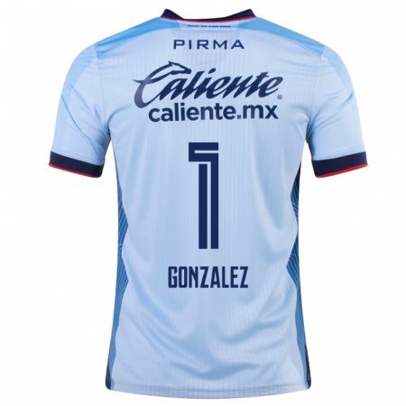 Kandiny Deti Itzayana Gonzalez #1 Modrá Obloha Dresy Idegenbeli Csapatmez 2023/24 Triĭká
