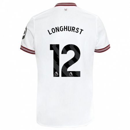 Kandiny Muži Kate Longhurst #12 Biely Dresy Idegenbeli Csapatmez 2023/24 Triĭká