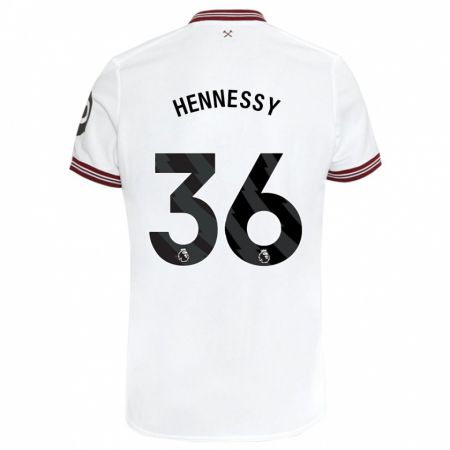 Kandiny Muži Alexandra Hennessy #36 Biely Dresy Idegenbeli Csapatmez 2023/24 Triĭká