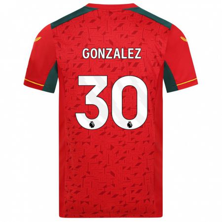 Kandiny Muži Enso González #30 Červená Dresy Idegenbeli Csapatmez 2023/24 Triĭká