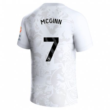Kandiny Muži John Mcginn #7 Biely Dresy Idegenbeli Csapatmez 2023/24 Triĭká