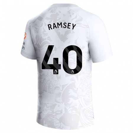 Kandiny Muži Aaron Ramsey #40 Biely Dresy Idegenbeli Csapatmez 2023/24 Triĭká