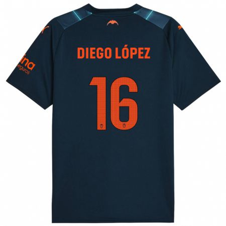 Kandiny Muži Diego López #16 Morská Modrá Dresy Idegenbeli Csapatmez 2023/24 Triĭká