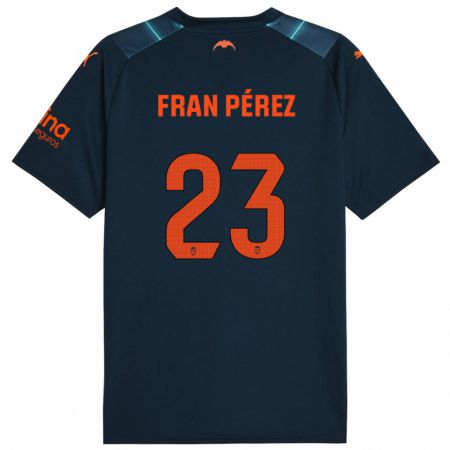 Kandiny Muži Fran Pérez #23 Morská Modrá Dresy Idegenbeli Csapatmez 2023/24 Triĭká