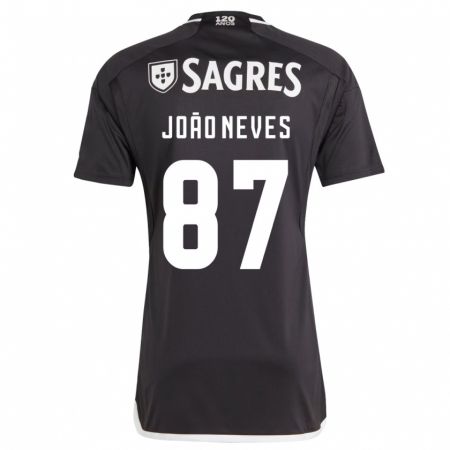 Kandiny Muži João Neves #87 Čierna Dresy Idegenbeli Csapatmez 2023/24 Triĭká