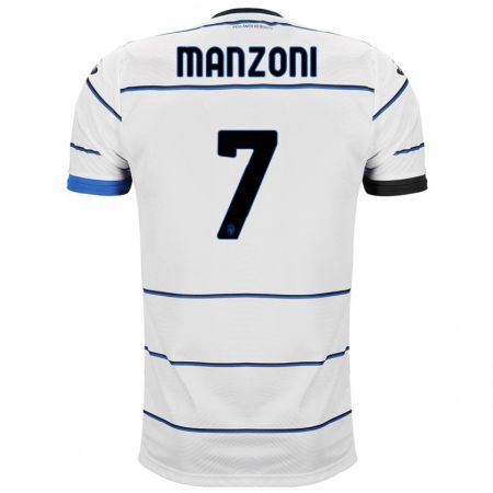 Kandiny Muži Alberto Manzoni #7 Biely Dresy Idegenbeli Csapatmez 2023/24 Triĭká