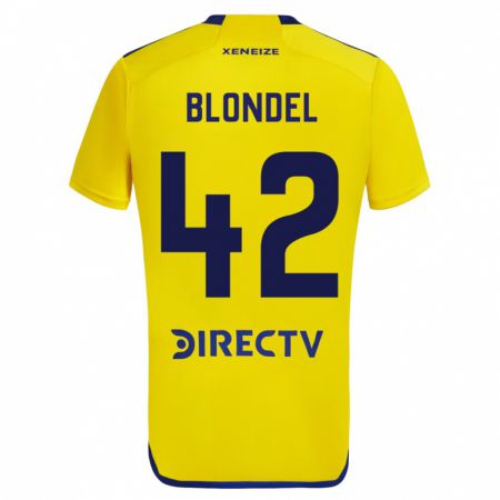 Kandiny Muži Lucas Blondel #42 Žltá Dresy Idegenbeli Csapatmez 2023/24 Triĭká