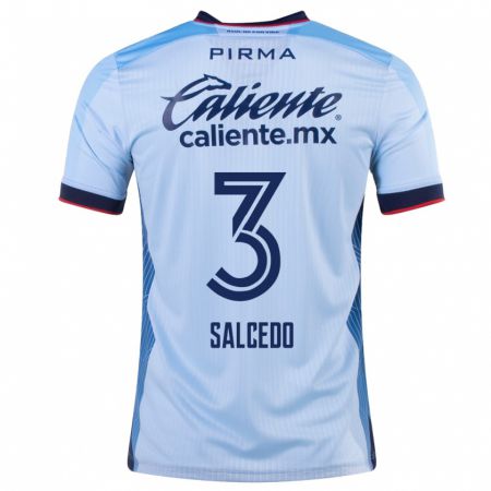 Kandiny Muži Carlos Salcedo #3 Modrá Obloha Dresy Idegenbeli Csapatmez 2023/24 Triĭká