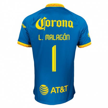 Kandiny Muži Luis Malagón #1 Modrá Dresy Idegenbeli Csapatmez 2023/24 Triĭká