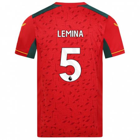 Kandiny Ženy Mario Lemina #5 Červená Dresy Idegenbeli Csapatmez 2023/24 Triĭká