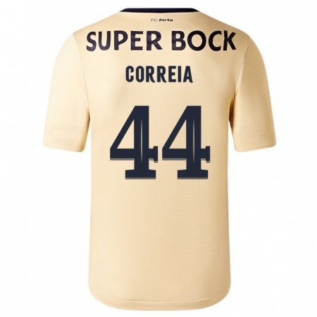 Kandiny Ženy Romain Correia #44 Béžovo-Zlatá Dresy Idegenbeli Csapatmez 2023/24 Triĭká