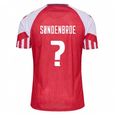 Kandiny Deti Dánske Andreas Søndenbroe #0 Červená Dresy Hazai Csapatmez 24-26 Triĭká