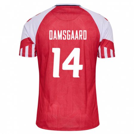 Kandiny Deti Dánske Mikkel Damsgaard #14 Červená Dresy Hazai Csapatmez 24-26 Triĭká