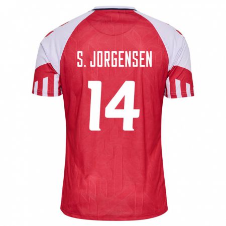 Kandiny Deti Dánske Sebastian Jorgensen #14 Červená Dresy Hazai Csapatmez 24-26 Triĭká