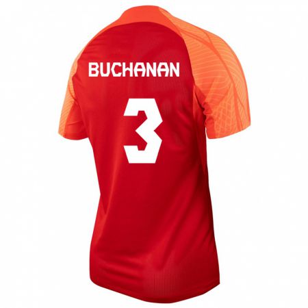 Kandiny Deti Kanadské Kadeisha Buchanan #3 Oranžová Dresy Hazai Csapatmez 24-26 Triĭká