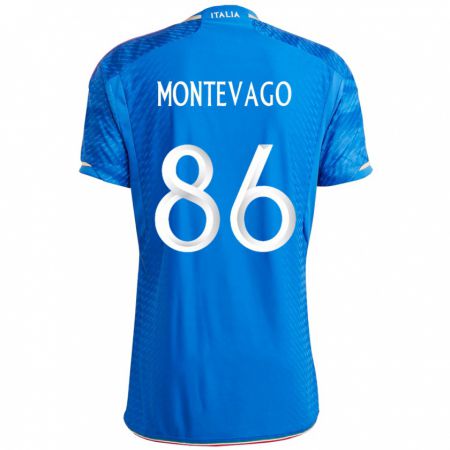Kandiny Deti Taliansko Daniele Montevago #86 Modrá Dresy Hazai Csapatmez 24-26 Triĭká