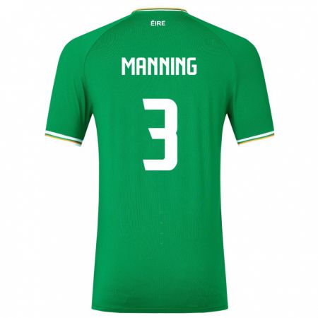 Kandiny Deti Írsko Ryan Manning #3 Zelená Dresy Hazai Csapatmez 24-26 Triĭká