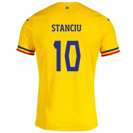 Kandiny Deti Rumunsko Nicolae Stanciu #10 Žltá Dresy Hazai Csapatmez 24-26 Triĭká
