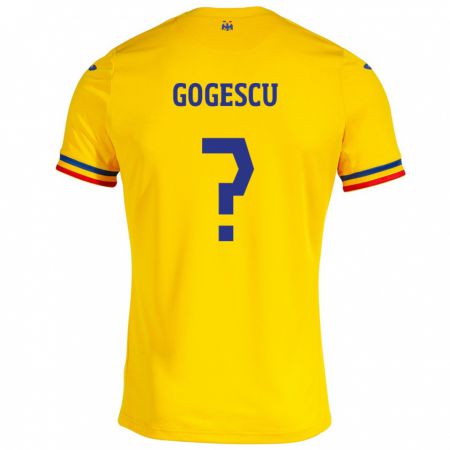 Kandiny Deti Rumunsko George Gogescu #0 Žltá Dresy Hazai Csapatmez 24-26 Triĭká