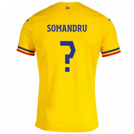 Kandiny Deti Rumunsko Eric Somandru #0 Žltá Dresy Hazai Csapatmez 24-26 Triĭká
