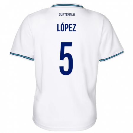 Kandiny Deti Guatemala Jeffery López #5 Biely Dresy Hazai Csapatmez 24-26 Triĭká