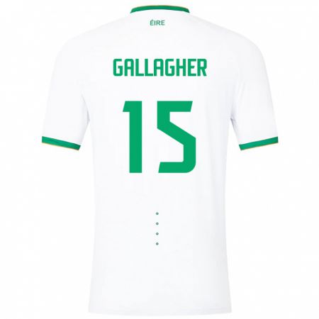 Kandiny Deti Írsko Oisín Gallagher #15 Biely Dresy Idegenbeli Csapatmez 24-26 Triĭká