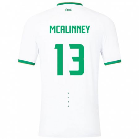 Kandiny Deti Írsko Liam Mcalinney #13 Biely Dresy Idegenbeli Csapatmez 24-26 Triĭká