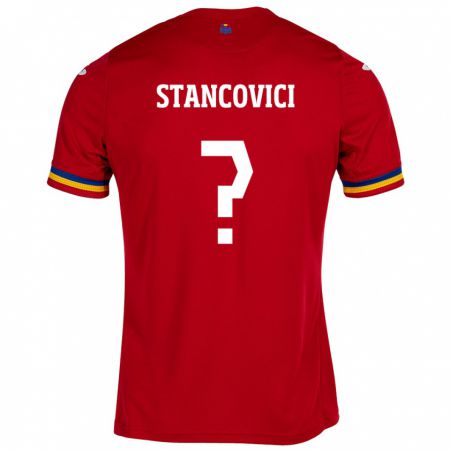 Kandiny Deti Rumunsko Victor Stancovici #0 Červená Dresy Idegenbeli Csapatmez 24-26 Triĭká