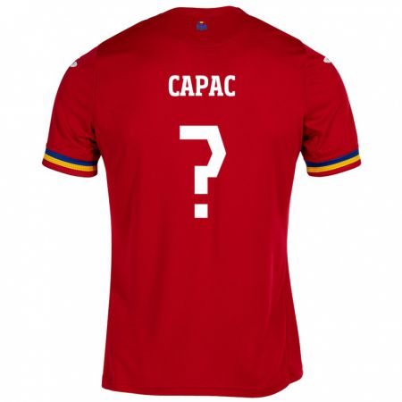 Kandiny Deti Rumunsko Alexandru Capac #0 Červená Dresy Idegenbeli Csapatmez 24-26 Triĭká