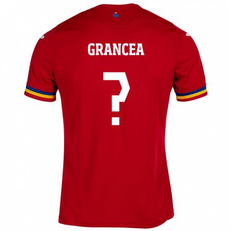 Kandiny Deti Rumunsko Cristian Grancea #0 Červená Dresy Idegenbeli Csapatmez 24-26 Triĭká