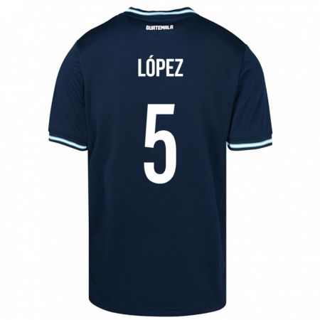 Kandiny Deti Guatemala Jeffery López #5 Modrá Dresy Idegenbeli Csapatmez 24-26 Triĭká