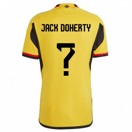 Kandiny Deti Severné Írsko Jack Doherty #0 Biely Dresy Idegenbeli Csapatmez 24-26 Triĭká